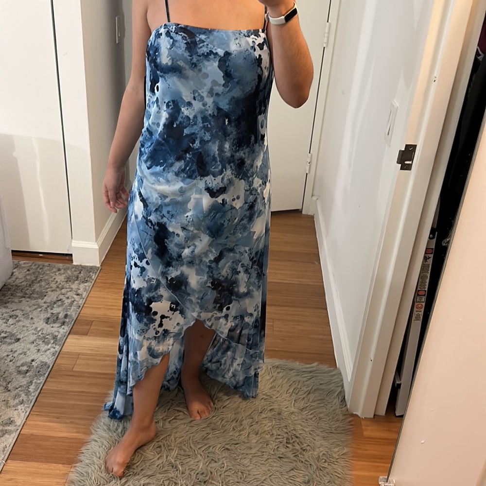 bebe Blue Patterned Dress - Picture 4 of 4